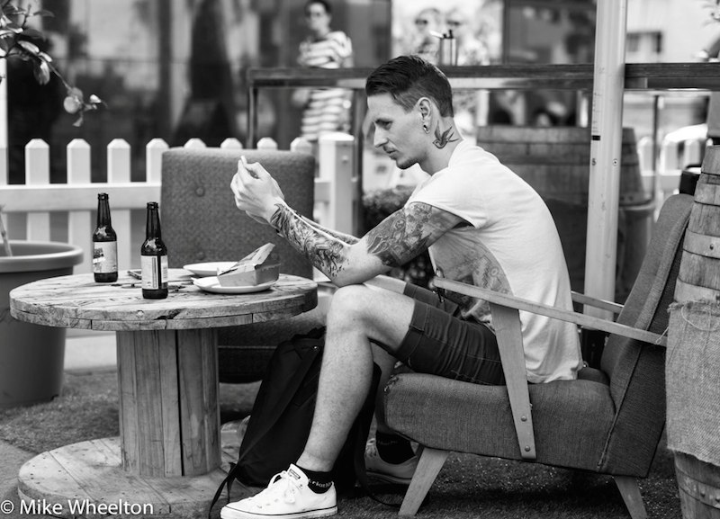 Auckland City street photo, Queent St, black and white