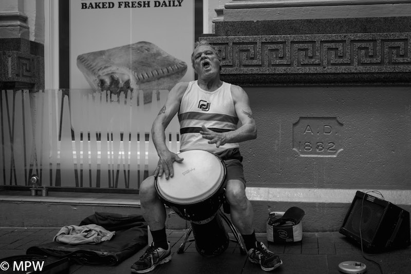 black and white auckland street photo