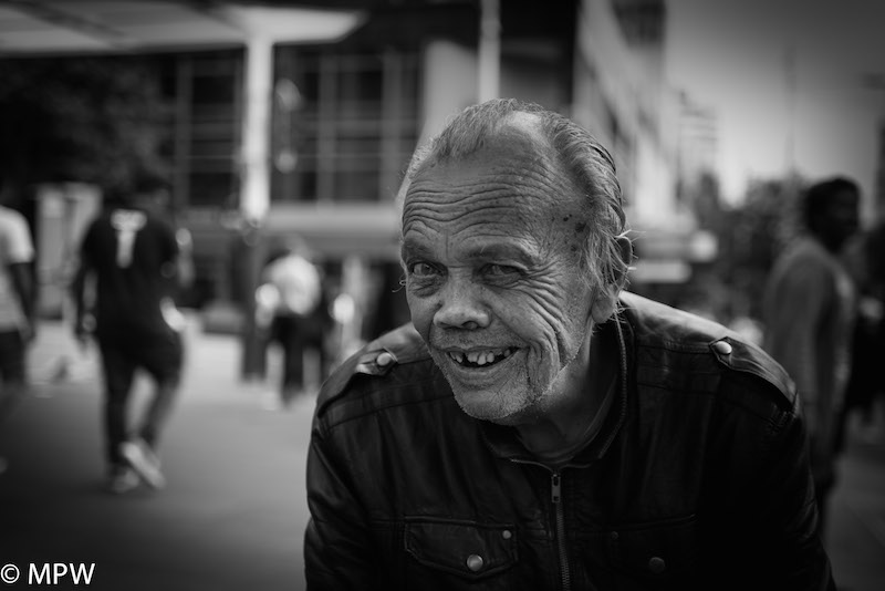 black and white photo queen street auckland