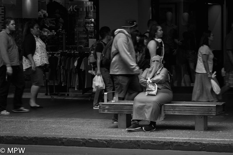 black and white street photos auckland queen street
