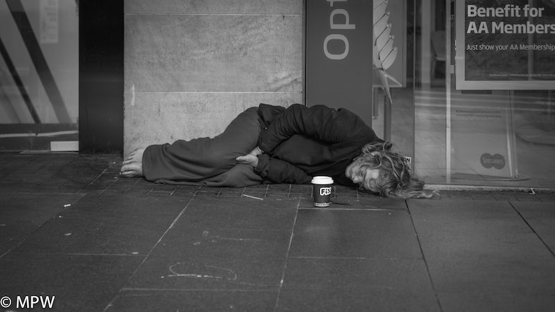 black and white street photos queen street auckland