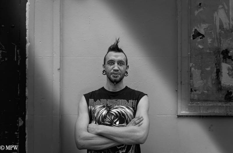 mike wheelton black and white, colour street photography Queen Street Auckland city