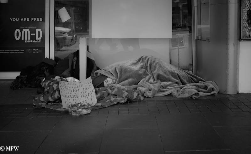 mike wheelton black and white photography Queen Street Auckland city
