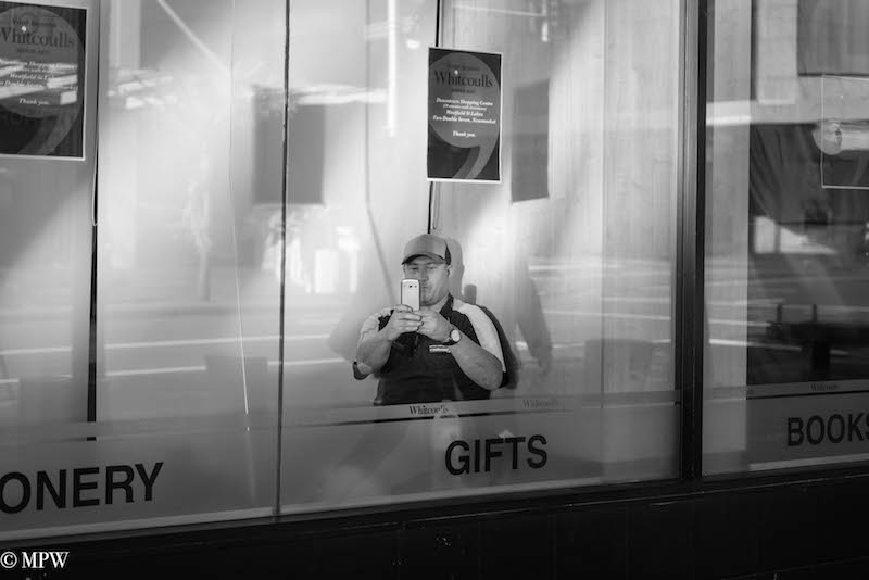 mike wheelton black and white, colour street photography Queen Street Auckland city