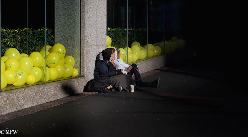 mike wheelton black and white, colour street photography Queen Street Auckland city