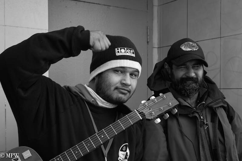 mike wheelton black and white, colour street photography Queen Street Auckland city