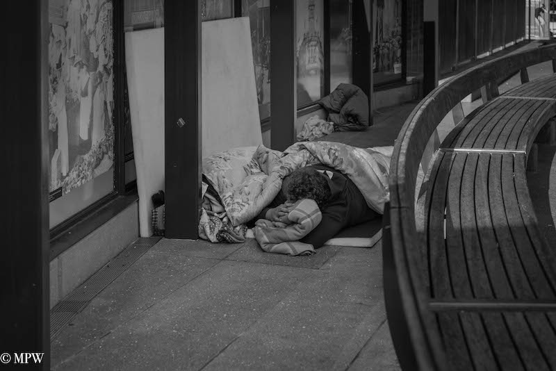 mike wheelton black and white, colour street photography Queen Street Auckland city