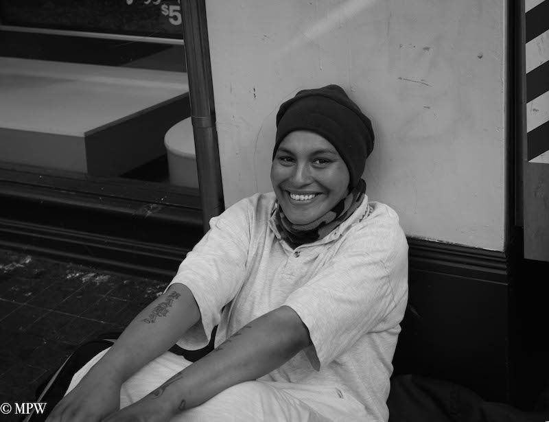 mike wheelton black and white, colour street photography Queen Street Auckland city