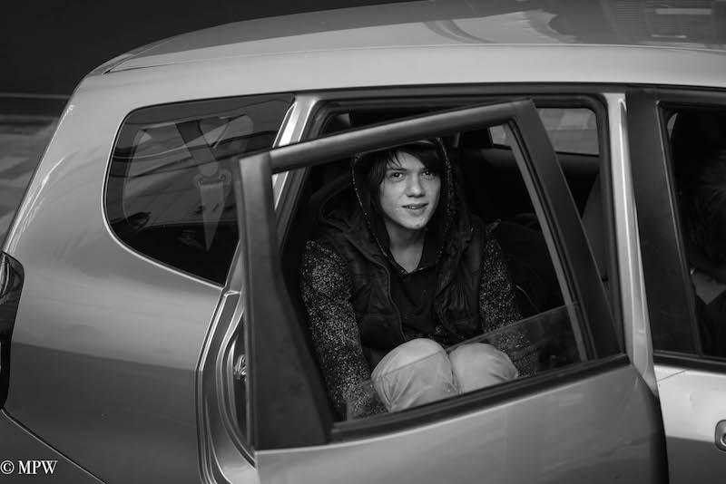 mike wheelton black and white, colour street photography Queen Street Auckland city