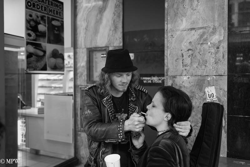 mike wheelton black and white, colour street photography Queen Street Auckland city