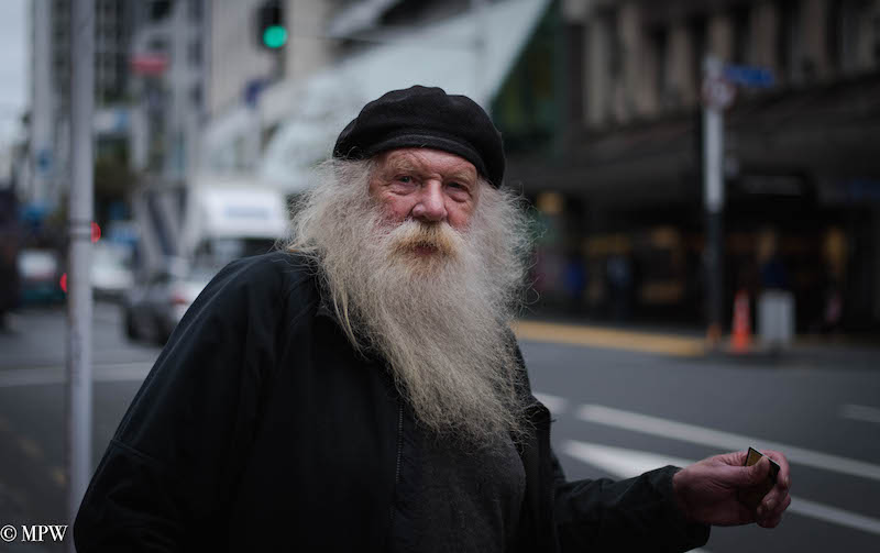 mike wheelton black and white, colour street photography Queen Street Auckland city