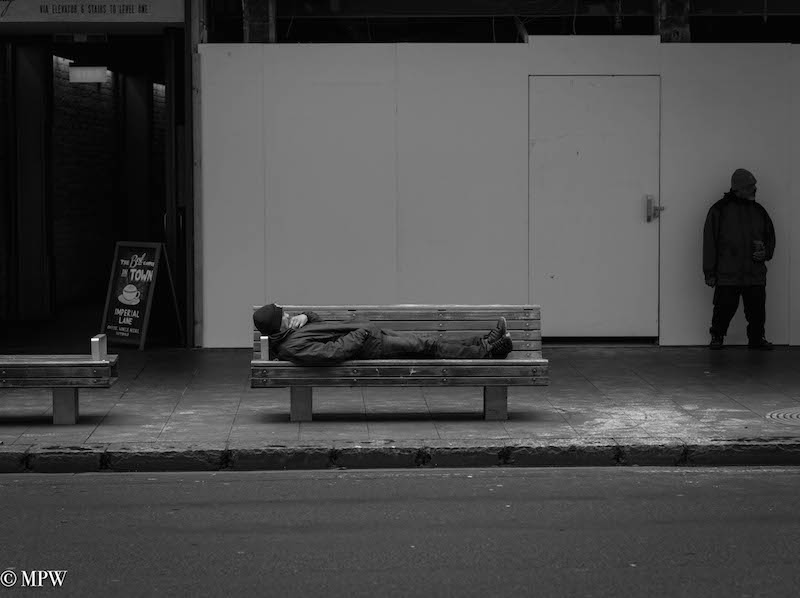 mike wheelton black and white, colour street photography Queen Street Auckland city
