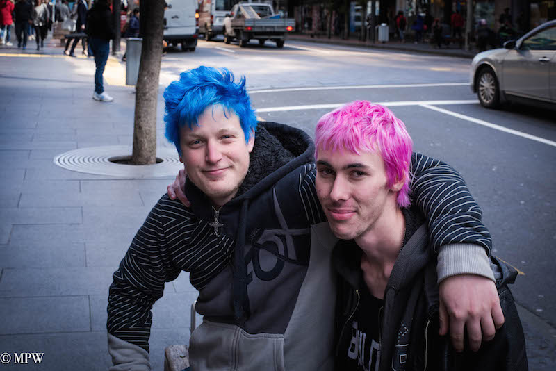 mike wheelton black and white, colour street photography Queen Street Auckland city