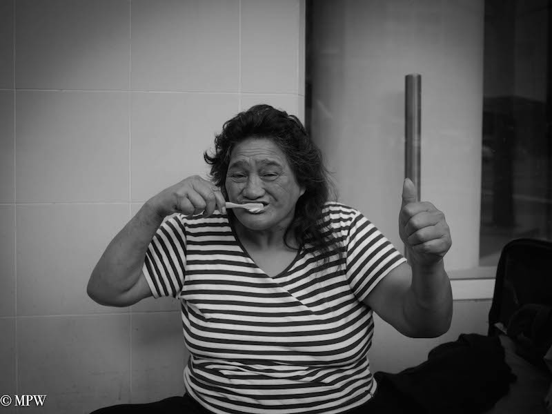 mike wheelton black and white, colour street photography Queen Street Auckland city