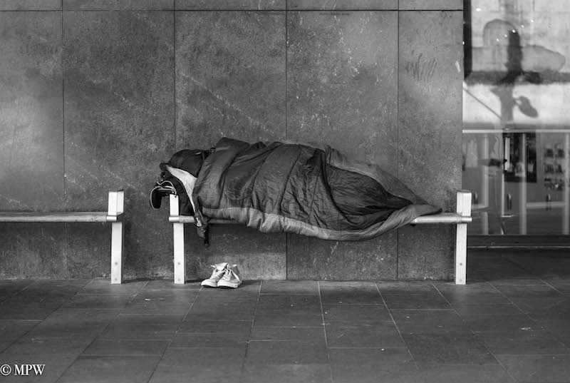 mike wheelton black and white, colour street photography Queen Street Auckland city