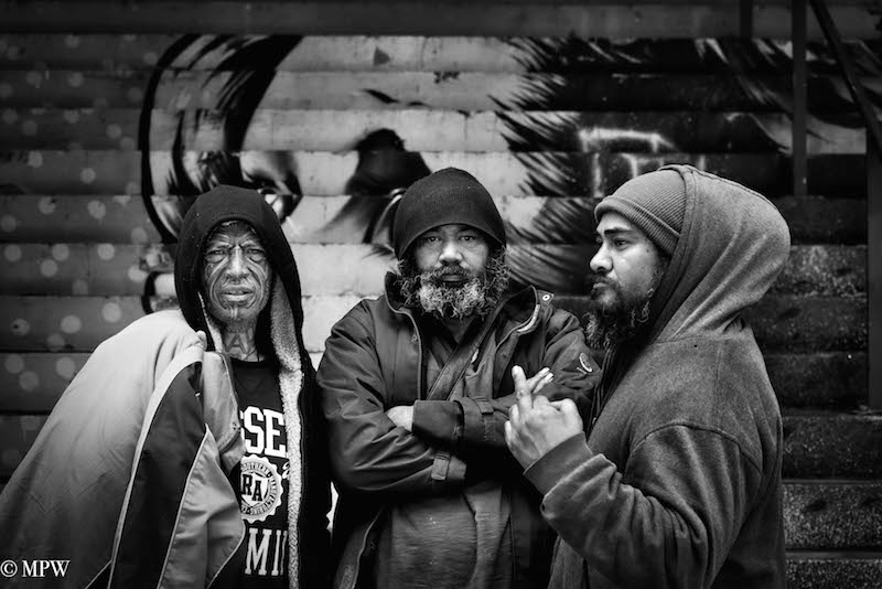 mike wheelton black and white, colour street photography Queen Street Auckland city