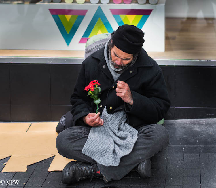 mike wheelton black and white, colour street photography Queen Street Auckland city