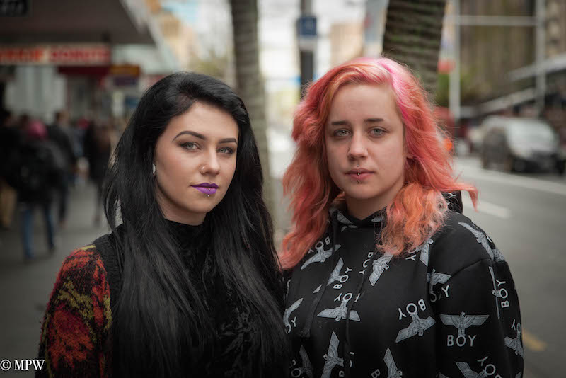 mike wheelton black and white, colour street photography Queen Street Auckland city