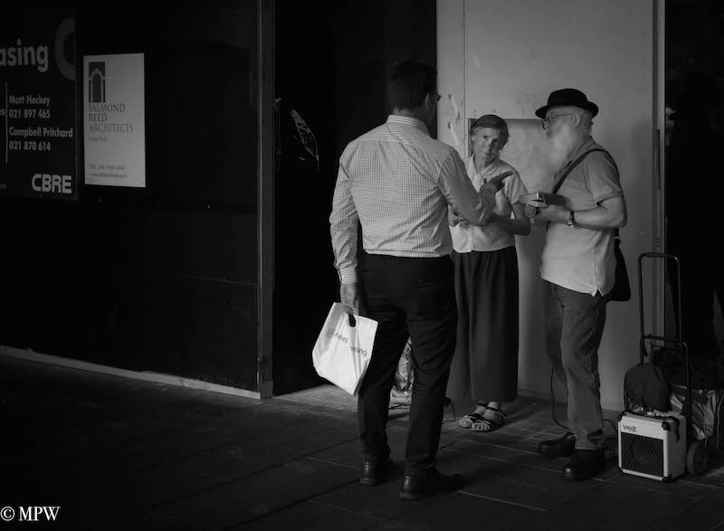 Mike Wheelton. The largest collection of colour, black and white street photography. Taken in and around Queen Street, Auckland city, New Zealand.