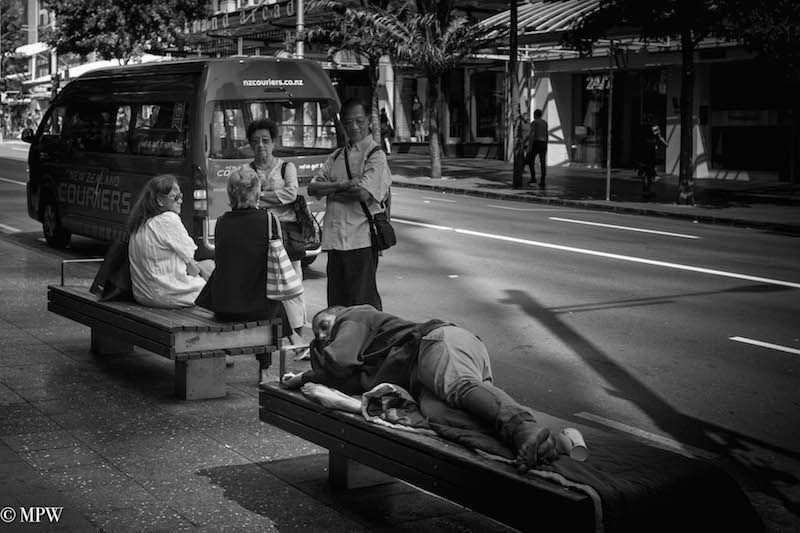 Mike Wheelton photo storyteller. The largest collection of colour, black and white street photography. Taken in and around Queen Street, Auckland city, New Zealand.