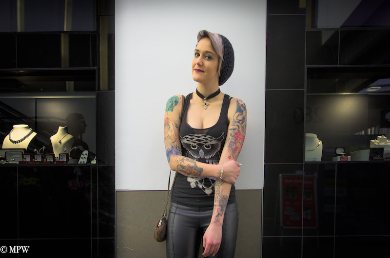Mike Wheelton street photographer. Colour and black and white. Queen Street, Auckland city, New Zealand.