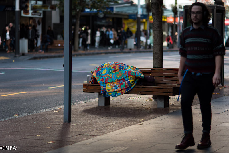 Mike Wheelton street photographer. Colour and black and white. Queen Street, Auckland city, New Zealand.