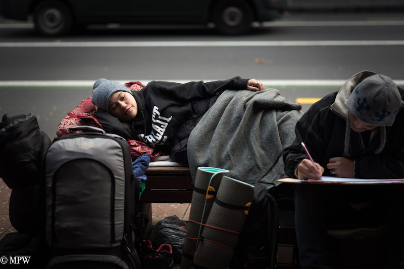 Mike Wheelton street photographer. Colour, black and white street photography. Queen Street, Auckland city, New Zealand.