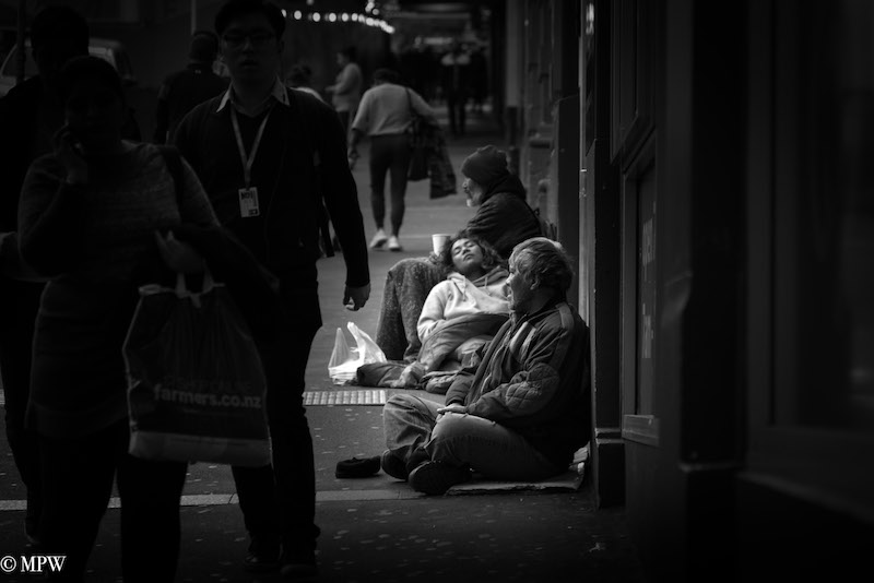 Mike Wheelton street photographer. Colour and black and white. Queen Street, Auckland city, New Zealand.