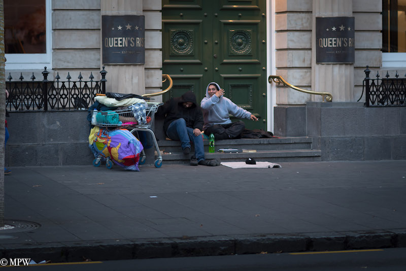 Mike Wheelton street photographer. Colour and black and white. Queen Street, Auckland city, New Zealand.