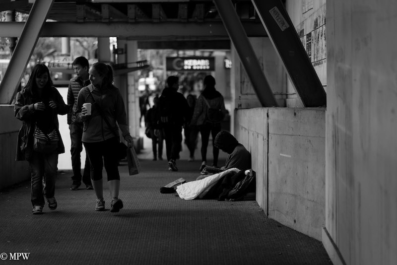 Mike Wheelton street photographer. Colour and black and white. Queen Street, Auckland city, New Zealand.