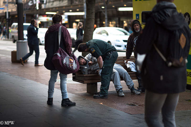 Mike Wheelton street photographer. Colour and black and white. Queen Street, Auckland city, New Zealand.