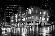 Auckland City, New Zealand on a wet and rainy night