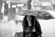 Queen Street Auckland city, black and white photo by Mike Wheelton