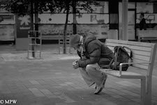 black and white street photo auckland