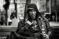 black and white street photo auckland