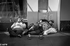 black and white street photo auckland