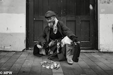 black and white street photo auckland