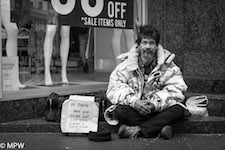 black and white street photo auckland