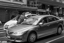 black and white street photo auckland