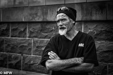 black and white street photo auckland