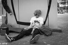 black and white street photo auckland