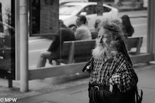 black and white street photo auckland