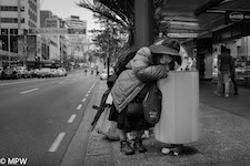 black and white street photo auckland