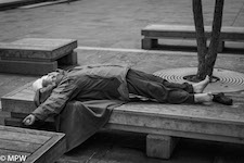 black and white street photo auckland
