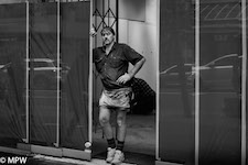queen street black and white photo