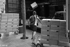 black and white auckland queen street photo