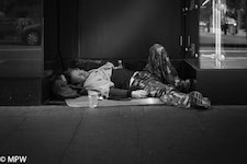 black and white photo queen street