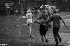 black nd white photo queen street uckland