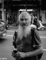 black and white street photo queen street auckland