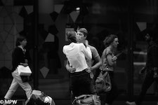 black and white street photos queen street auckland
